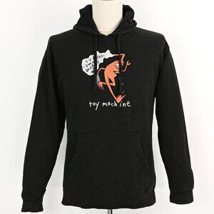 RARE Vintage Black TOY MACHINE "Our Own World" Orange Monster Skate Hoodie - M
